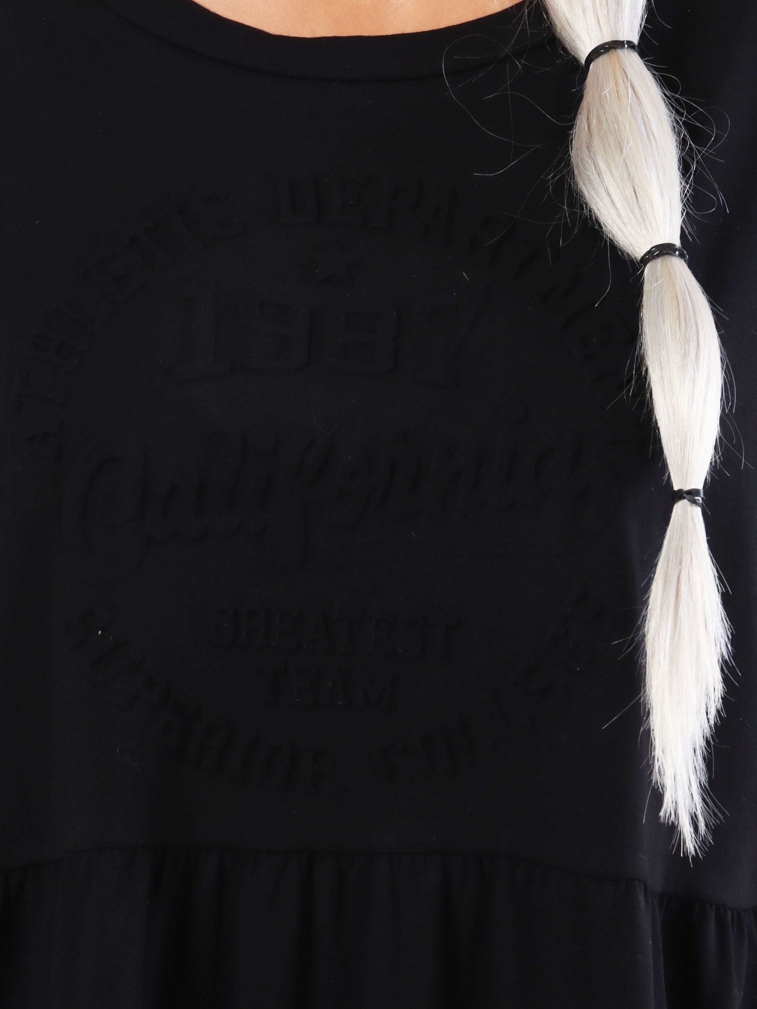 Mynte - Sød plus size kjole i bomuld med 3D tryk